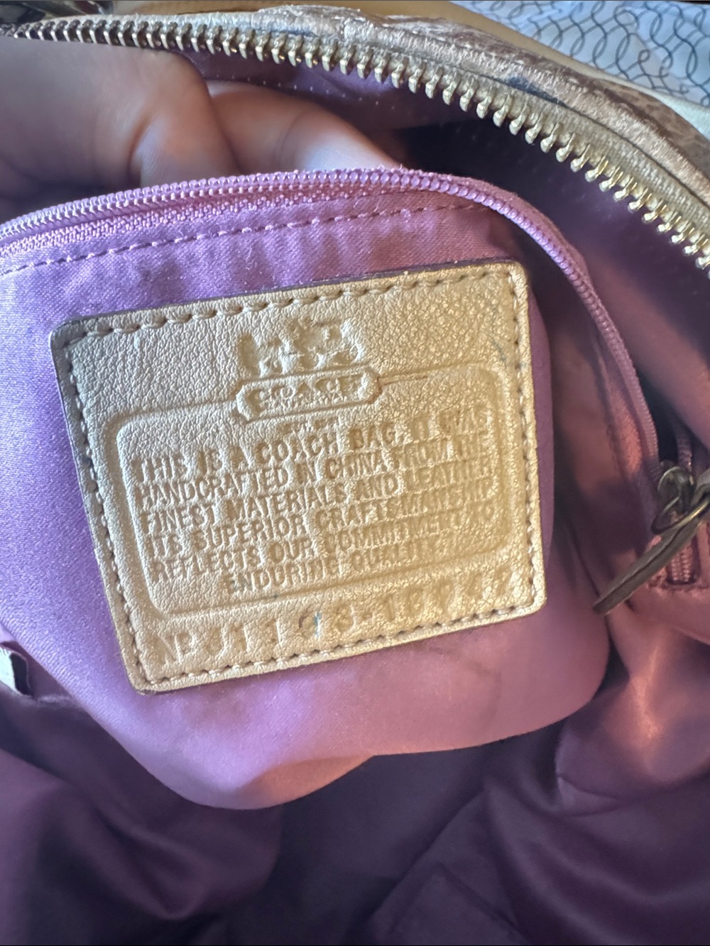 Coach Tan Leather Satchel with Gold Hardware - Picture 13 of 14